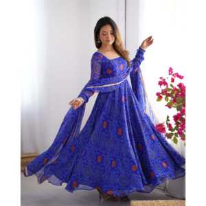 Hermoso Vestido Anarkali Talla XS con Pantalón y Dupatta para Fiestas - Product Image 2