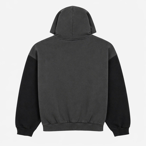 Sweat-shirt à capuche oversize pour homme, effet délavé, avec poche kangourou, fabrication OEM ODM, logo personnalisé. - Product Image 1