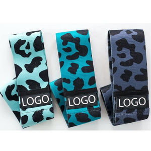 Bandas de ejercicio económicas con logo personalizado, de poliéster, algodón, malla y caucho, para glúteos, cadera y entrenamiento, antideslizantes. - Product Image 1