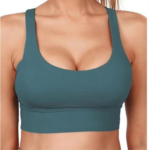 Soutien-gorge de sport pour femmes, haut de sport rembourré, résistant aux chocs, vêtements de sport de haute qualité, couleur unie - Product Image 4
