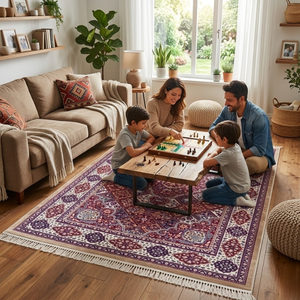 Alfombra Moderna de Poliéster y Algodón |   Alfombra lavable hecha a máquina, ecológica, apta para mascotas, con propiedades antibacterianas y resistentes a las manchas. - Product Image 2