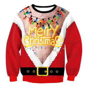 Pull à col rond unisexe avec motif de chien, chat et hamster pour Noël - Product Image 5