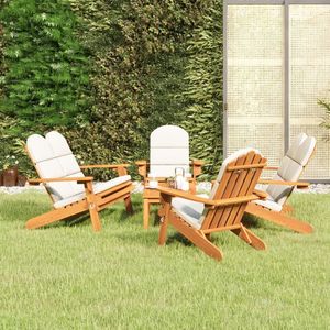 Ensemble de salon de patio Adirondack 5 pièces en bois massif d'acacia pour utilisation dans le jardin - Product Image 1