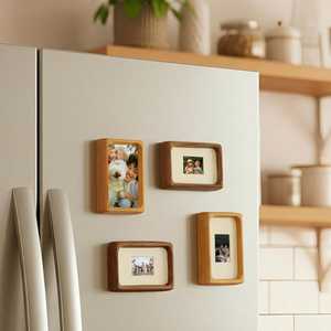Handmade <b>Wooden</b> Photo <b>Frame</b> Magnets, Fridge Magnets for Photos, Home/Desk Decor, Custom <b>Picture</b> <b>Frames</b>, Cute Gift for Family/Hou - Product Image 1