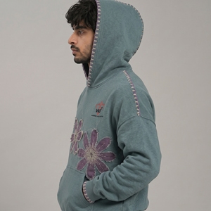 Sweat-shirt à capuche vintage pour homme, effet usé, avec broderie graphique, pour un style décontracté et urbain au quotidien - Product Image 4