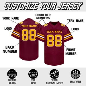 Maillot d'entraînement de football américain en polyester tricoté, prêt à l'emploi, personnalisation par broderie, directement de l'usine, livraison rapide - Product Image 2