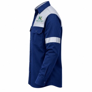 Ropa de Trabajo, Camisa de Trabajo de Alta Visibilidad para Hombre, Reflectante, de Poliéster, Manga Larga, Uniforme de Seguridad, Azul Gris - Product Image 5