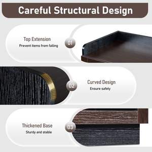 FCH Porte-bouteilles à vin 12 bouteilles Buffet Double porte en verre Tiroir simple Cadre noir Panneaux intérieurs gris-marron Panneaux de particules Verre - Product Image 3