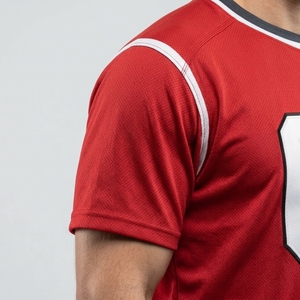 <b>Men</b> <b>Red</b> White Pullover Baseball Jersey Custom Printed Player Number Shirt with White Piping Pants Team Sportswear - Product Image 5