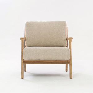 Silla Individual de Madera de Teca para Sala de Estar, Patio, Apartamento y Hotel, con Acolchado de Espuma Resistente, Diseño Moderno y Ecológico - Product Image 2