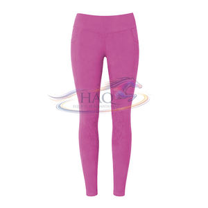 Pantalons d'équitation personnalisés avec logo, pour femmes, avec grip en silicone sur toute la surface, taille haute, extensibles et respirants. - Product Image 4