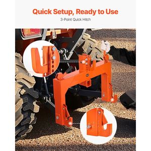 Attacco Rapido a 3 Punti con 2 Ricevitori, Capacità di Sollevamento 3000 Libbre, Bullone Regolabile a 5 Livelli, Categoria Adattamento Attacco a 3 Punti - Product Image 2