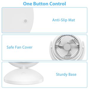 Ventilatore da Tavolo Portatile Ricaricabile a 4 Velocità, Mini Ventilatore Oscillante Silenzioso con Testa Inclinabile a 360 Gradi e Rotazione Automatica - Product Image 5