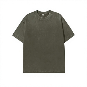 T-shirt Homme Oversize Col Rond Manches Courtes Noir Uni 100% Coton Longueur Décontractée Teint Uni Tricoté Séchage Rapide Respirant - Product Image 2
