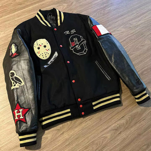 Custom Chenille Embroidery Patch Men Baseball Jacket Oversized Letterman Varsity Jacket for Men 2026 - Product Image 1