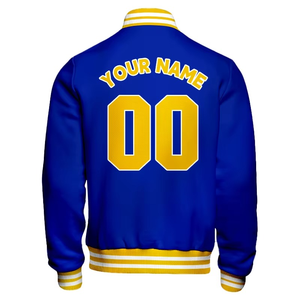 แจ็คเก็ตเบสบอลแบบเรียบขายส่งใหม่ ปิดกระดุม พิมพ์โลโก้ตามสั่ง แจ็คเก็ตสีดำสำหรับผู้ชาย แจ็คเก็ตวาร์ซิตี้ - Product Image 4