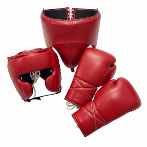 Conjunto de boxeo profesional hecho a medida con guantes de boxeo, protector de cabeza y protector de ingle, kit de sparring de cuero vacuno de alta calidad. - Product Image 3