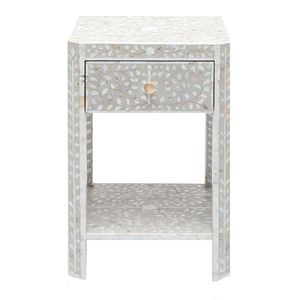 Mesita de noche de lujo con incrustaciones de hueso, elegante solución de almacenamiento y artesanía decorativa hecha a mano - Product Image 2