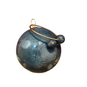 Indian Luxury dark <b>grey</b> Resin Sphere Clutch <b>Handbag</b> with Brass Ring Handle Evening Party Wedding Women Clutch <b>handbag</b> - Product Image 1