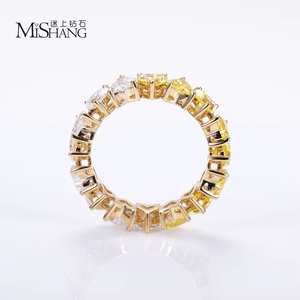 Anillo de Diamantes con Corte Pera en Oro Amarillo para Mujer, Marca MiSHANG, Color Elegante, Joyería Clásica para Boda - Product Image 3