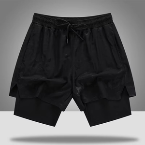 Men Athletic Double <b>Layer</b> Shorts Factory Price OEM Double <b>Layer</b> Sports Shorts Manufacturer Quick Dry Running Shorts with Zipper - Product Image 6
