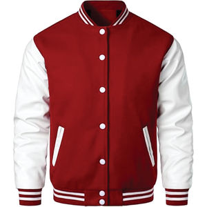Wholesale Plus Size Men's Baseball College Varsity <b>Jacket</b> with Stand Collar and Front Design - Product Image 1
