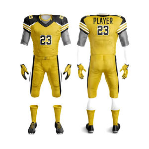 Ensemble d'uniformes de football américain personnalisés avec logo et numéro d'équipe, vêtements de sport pour compétition, ensembles 7V7 respirants - Product Image 4