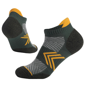 Ankle <b>Socks</b> Gray Yellow Geometric Pattern Breathable Knitted for Running Adults Summer - Product Image 6