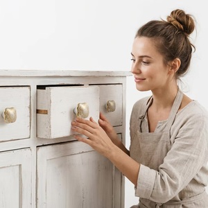 Ceramic <b>Cabinet</b> <b>Knobs</b> Industrial Design Novelty Shape <b>Gold</b> Pattern for Kitchen Furniture Durable Beads Art CK 558 - Product Image 4
