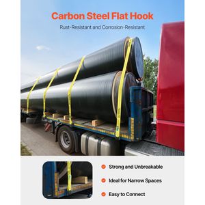 Sangles de treuil 4 po x 30 po avec capacité de charge de 6 000 lb et résistance à la rupture de 18 000 lb, attaches à cliquet à crochet plat pour camions à plateau et marchandises - Product Image 4