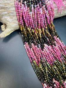 Cuentas de Turmalina Natural, Forma de Barril Facetado, Hermosas Gemas Multicolores, Hilo Completo de Alta Calidad - Product Image 6
