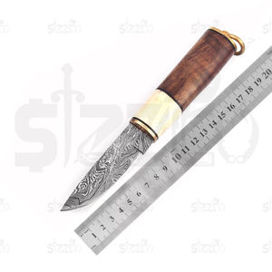 Couteau Puukko artisanal sur mesure |   Couteau de brousse nordique à lame fixe en acier à haute teneur en carbone |   Couteau de chasse et de camping avec étui en cuir - Product Image 3