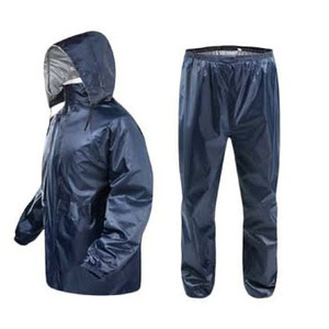 Ensemble imperméable unisexe bleu marine, veste à capuche et pantalon, léger, en polyester, vêtements décontractés pour l'extérieur, taille adulte, printemps - Product Image 3