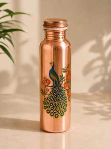 Botella de Agua de Cobre con Diseño Oriental, Doble Pared, Gran Capacidad, Ecológica, Portátil, para Viajes - Product Image 2