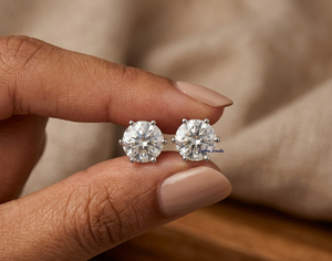 Lurba Jewels 3Ct Brilliant Cut Moissanite <b>Stud</b> Earrings Gold Plated 925 <b>Silver</b> Clear Sparkling Minimalist Pair for Women - Product Image 4