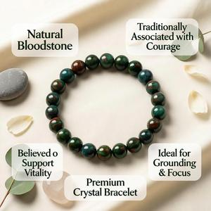 Natural Bloodstone 8mm Round Gemstone <b>Stretch</b> <b>Bracelet</b> Crystal Beaded <b>Bracelet</b> Wholesale Supply - Product Image 3