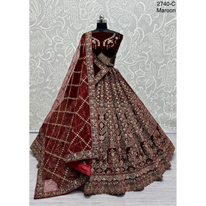 Colecciones de Terciopelo para Novias Indias con Trabajo Zarkhan de Fabzone - Product Image 4