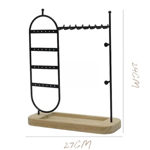 ที่วางเครื่องประดับอเนกประสงค์พร้อมแผงสำหรับต่างหู แท่งแขวนสร้อยคอ ตะขอเกี่ยวกำไลข้อมือ ดีไซน์สองช่อง ฐานมั่นคง ใช้จัดเก็บเครื่องประดับบนโต๊ะเครื่องแป้ง - Product Image 3
