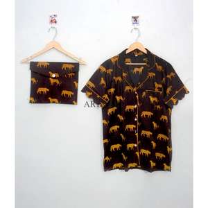 Conjunto de Pijama para Mujer, Cuello en V, Estampado Digital de Cerezas, Secado Rápido, Sexy, para Otoño/Primavera/Verano, Ropa de Dormir - Product Image 3