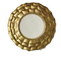 Modern Round Wall <strong>Mirror</strong> With <strong>Gold</strong> Metal Flower Design Iron Frame For Living Room Entryway And Home Decoration In <strong>Best</strong> Price