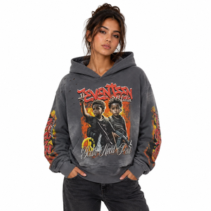 Prix d'usine – Sweat à capuche ample pour femme en molleton brossé – Fournisseur de vêtements en gros avec logo personnalisé - Product Image 4