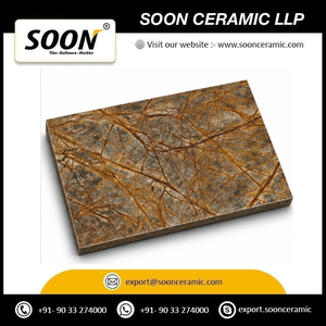 SOON CERAMIC Factory Direct Low Price RAINFOREST BROWN Calcite Big <b>Slab</b> Polished Modern Eco-friendly 3D Design Living Room Wall - Product Image 3