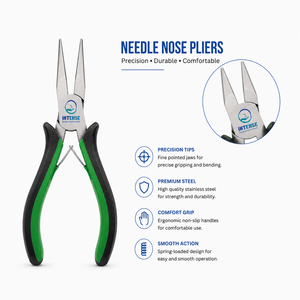 Pince à bec long professionnel en acier inoxydable, pince de précision pour la fabrication de bijoux, poignée antidérapante, outil à main, logo personnalisé OEM - Product Image 2