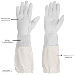 Gants d'apiculteur blancs à manchette longue, équipement de protection pour la manipulation de l'apiculture, grande taille, Sports World SW-MH-48 - Product Image 3