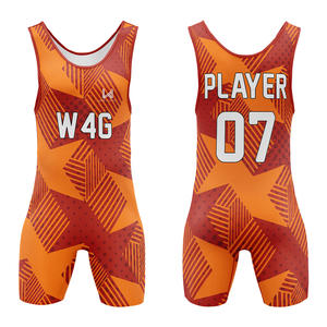 Combinaison de lutte personnalisée pour homme, imprimée sur mesure, en spandex/polyester, de haute qualité, respirante, légère, extensible, séchage rapide - Product Image 4