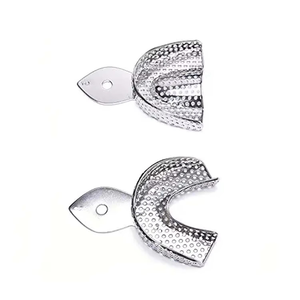 Medicab Petites plaquettes d'empreinte dentaire supérieures et inférieures en acier inoxydable, instrument manuel, 2 pièces/kit, autoclavables - Product Image 6