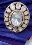 Amaira Jewels Vintage Floral <b>Cocktail</b> <b>Ring</b> 18K <b>Gold</b> Plated Green Doublet Women's Engagement Wedding Jewelry - Product Image 4