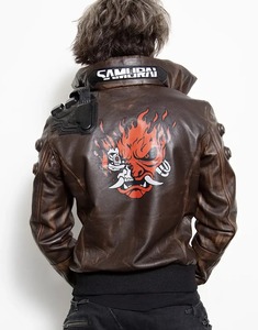 Chaqueta de Cuero Genuino Estilo Samurái Cyberpunk para Hombre, Chaqueta de Motero Futurista - Product Image 1