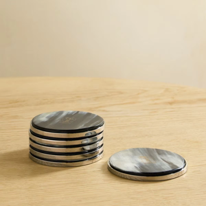 Premium Horn <b>Coaster</b> Set Wholesale Price Decorative <b>Drink</b> <b>Coasters</b> for Gift Shops Cafe Use and Table Styling - Product Image 1