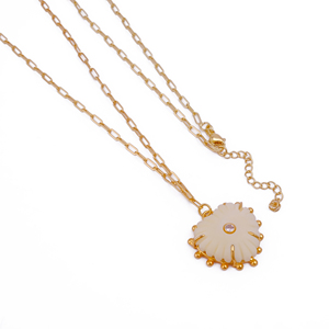 Collar con Colgante en Forma de Corazón, Chapado en Oro, Cadena de Eslabones, Estilo Clásico, Joyería para Uso Diario, Regalo - Product Image 2